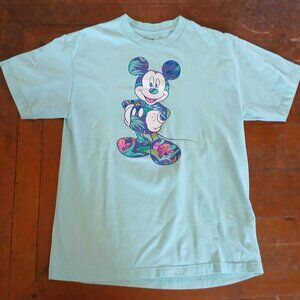 Disney Mickey Mouse Hawaiian Style Light Green Women’s T-Shirt Large